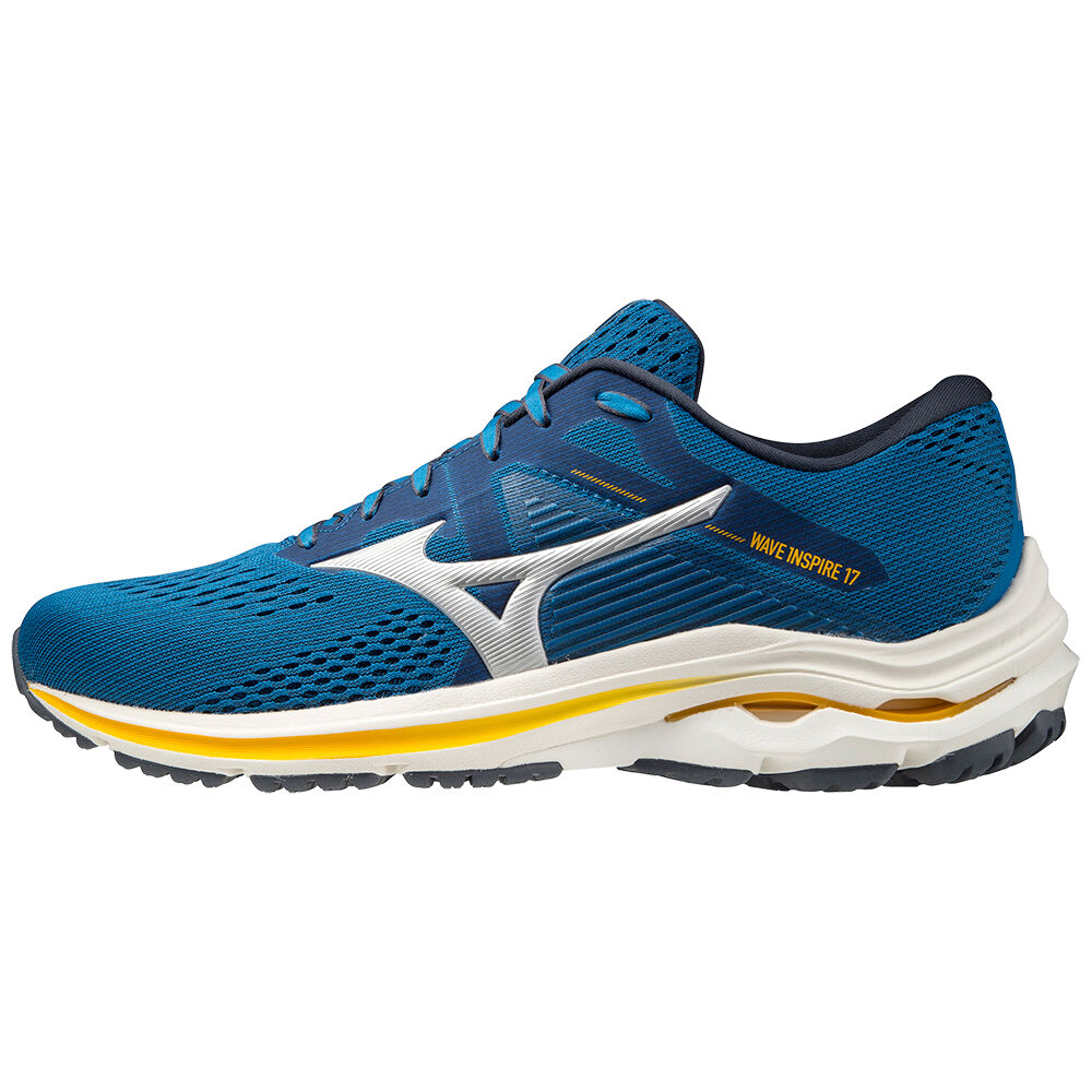 Sapatilhas Running Mizuno Wave Inspire 17 - Homem - Azuis/Prateadas - NAVPL3560